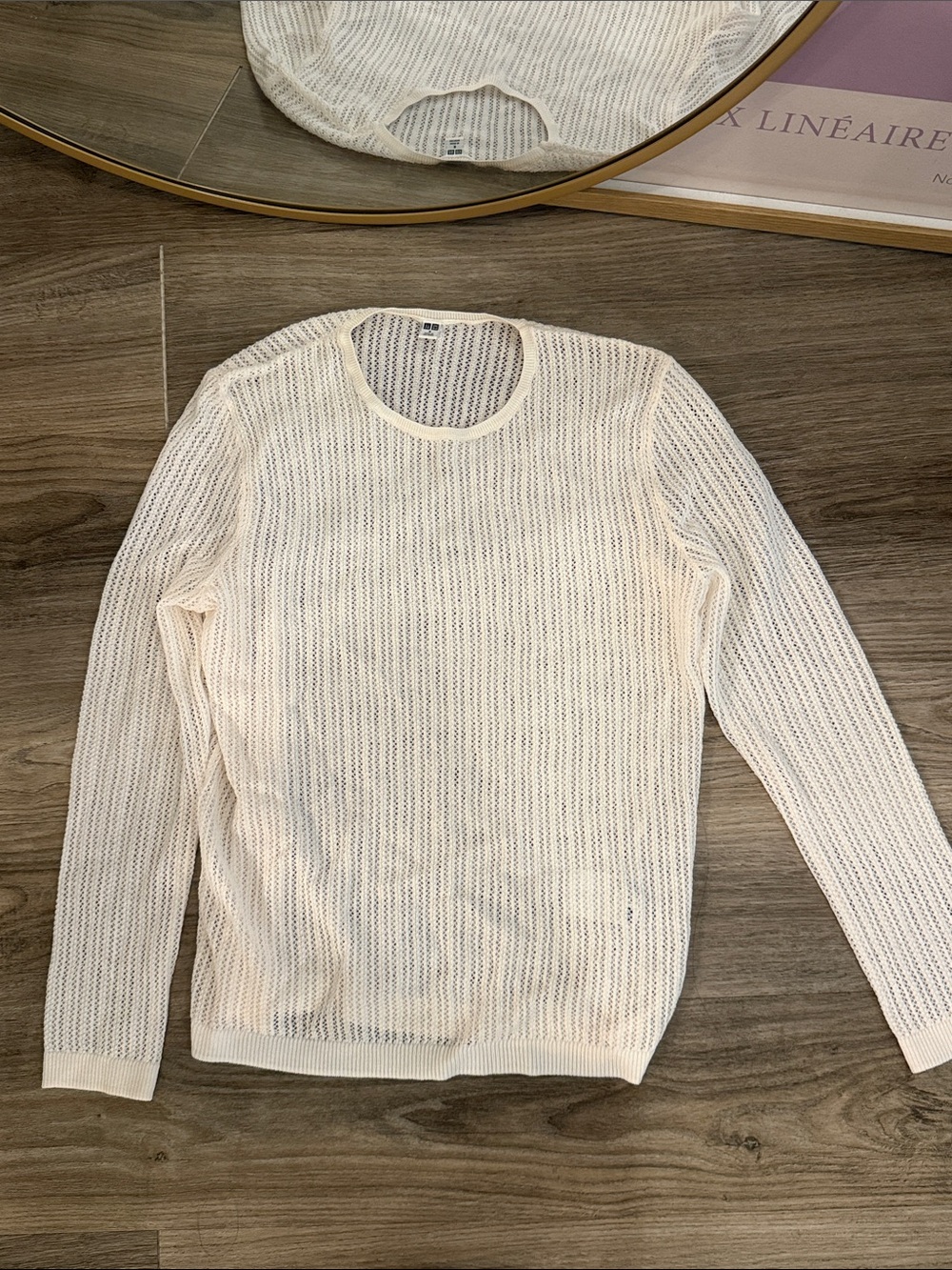 Uniflo Lightweight Cream Knit Sweater - Casual Crewneck - New - Picture 1 of 2